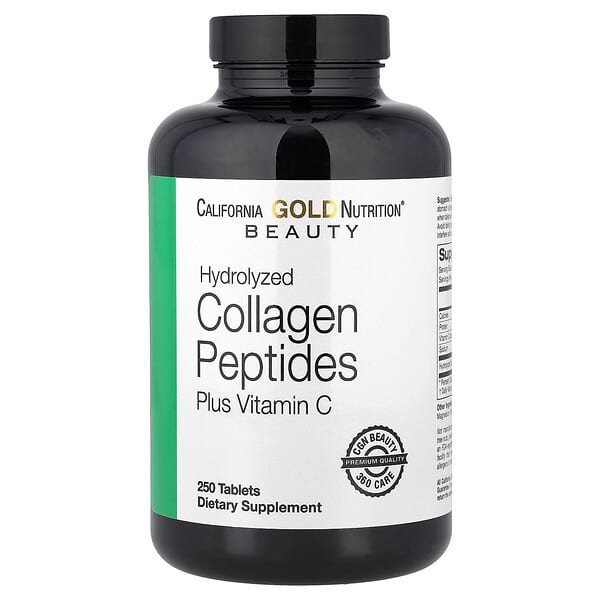 California Gold Nutrition, Hydrolyzed Collagen Peptides, Type I & III, and Vitamin C, 250 Tablets