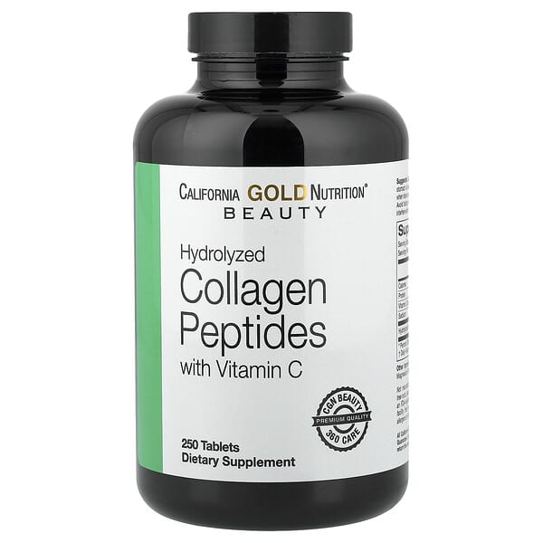 California Gold Nutrition, 水解膠原蛋白肽，I 型和 III 型，維生素 C，250 片