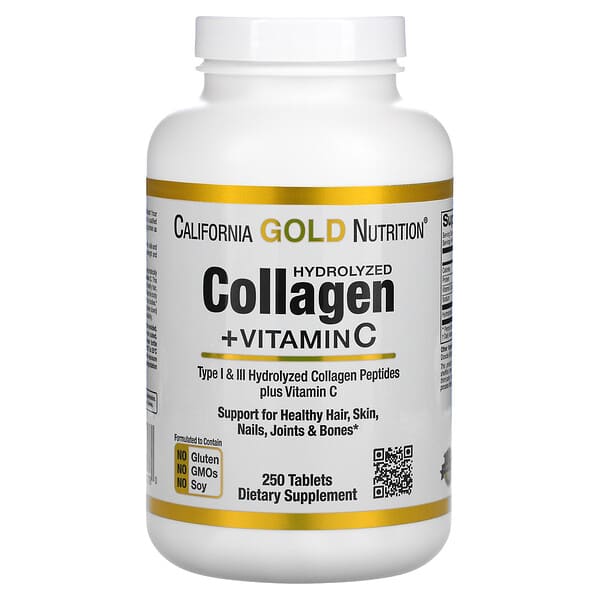 California Gold Nutrition, 加水分解コラーゲンペプチド + ビタミンC タイプ1 & 3　6,000mg　250錠