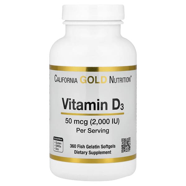 비타민D3, 50mcg(2,000IU), 피쉬 젤라틴