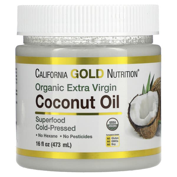 California Gold Nutrition, SUPERFOODS – Kalt gepresstes natives Bio-Kokosnussöl extra, 473 ml (16 fl. oz.)