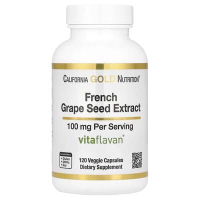 California Gold Nutrition, French Grape Seed Extract, Vitaflavan®, 100 mg, 120 Vegetarian Capsules