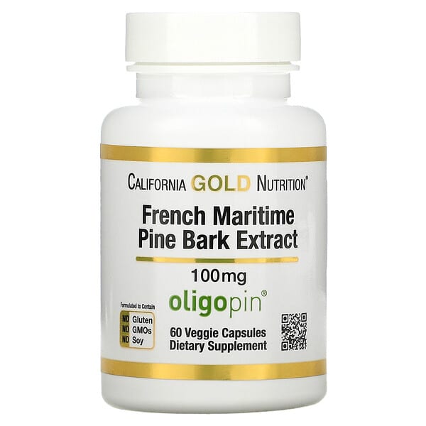 California Gold Nutrition‏, مستخلص لحاء الصنوبر البحري الفرنسيOligopin، حجم 100 ملجم، 60 كبسولة نباتية