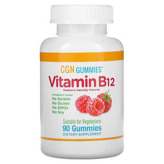 California Gold Nutrition, Vitamina B12, Frambuesa, 90 gomitas