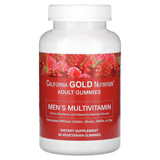California Gold Nutrition, Men‘s Multivitamin Gummies, Multivitamin-Fruchtgummis für Männer, gemischte Beeren und Früchte, 90 Fruchtgummis