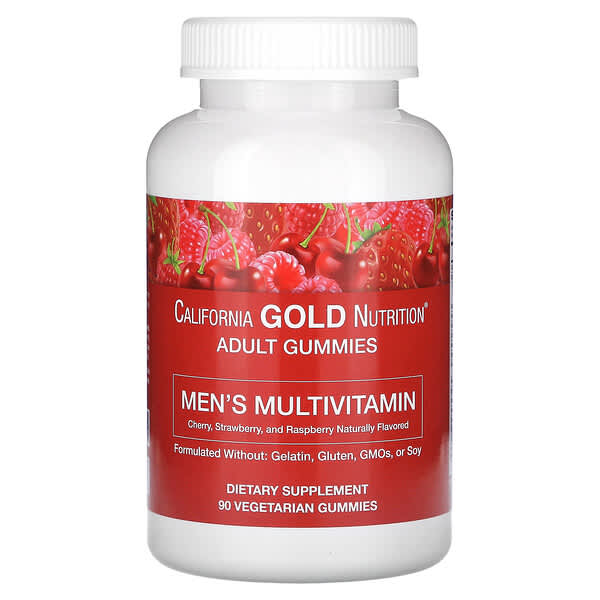 California Gold Nutrition, Men's Multivitamin Gummies, Mixed Berry and Fruit Flavor, 90 Gummies