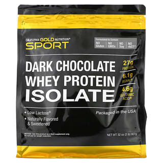 California Gold Nutrition, SPORT - Dark Chocolate Whey Protein Isolate, SPORT – Molkenproteinisolat mit dunkler Schokolade, 907 g (2 lbs.)