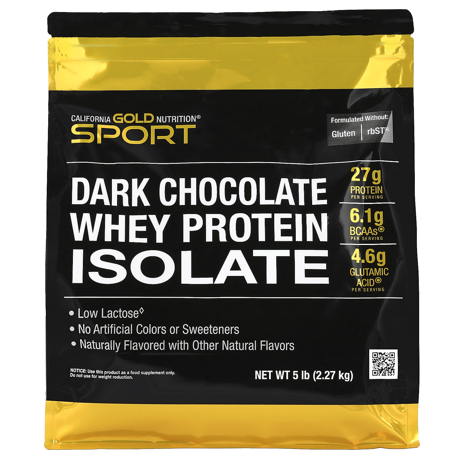 California Gold Nutrition SPORTダークチョコレート ホエイプロテイン スポーツ、ホエイ プロテイン アイソレート、ダークチョコレート、2.27