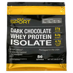 California Gold Nutrition, ізолят сироваткового протеїну (100 %), чорний шоколад, 2,27 кг (5 фунтів)