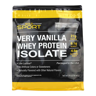 California Gold Nutrition, Sport, Isolado de Proteína Whey, Sabor Bastante Baunilha, 907 g (2 lb)