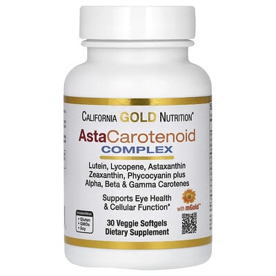 Norland California Gold Nutrition, AstaCarotenoid Complex with Lutein, Lycopene, Astaxanthin, and Vitamin A, 30 Veggie Softgels supplement Uganda UGX 10000