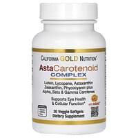AstaCarotenoid 複合物素食軟膠囊，含葉黃素、番茄紅素、蝦青素和維生素 A，30 粒