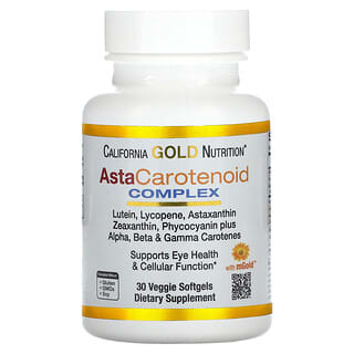 California Gold Nutrition, AstaCarotenoid-Komplex, Lutein, Lycopin, Astaxanthin-Komplex, 30 vegetarische Weichkapseln
