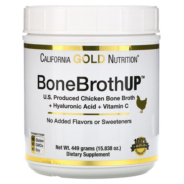 California Gold Nutrition, チキンブロス・アップ・プロテイン、ヒアルロン酸とビタミンによる肌、髪、爪の健康、15.838 oz (449 g)
