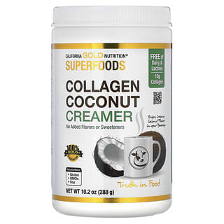 California Gold Nutrition, SUPERFOODS, Succédané de crème de noix de coco au collagène, 288 g