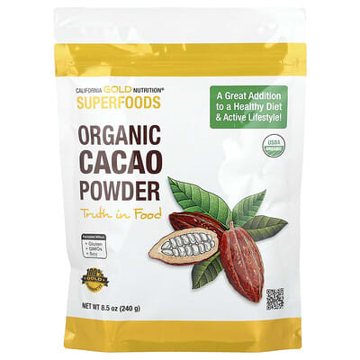 California Gold Nutrition, SuperFood, Organic Cocoa Powder, 8.5 oz (240 g)