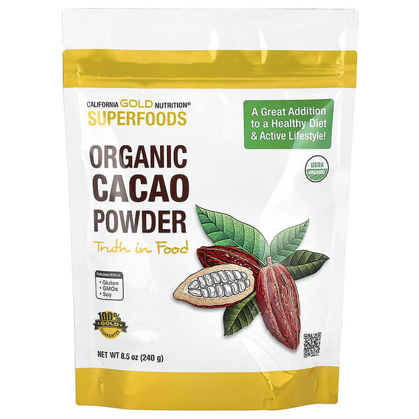 California Gold Nutrition, Superfoods, Organic Cacao Powder, 8.5 oz (240 g)