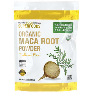 California Gold Nutrition, Superfoods, Raíz de maca peruana orgánica certificada en polvo, 240 g (8,5 oz)