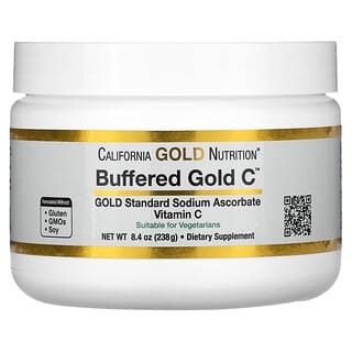 California Gold Nutrition, Buffered Gold C，非酸性维生素 C 粉，抗坏血酸钠，8.40 盎司（238 克）