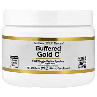 California Gold Nutrition, Buffered Gold C®, Non-Acidic Vitamin C Powder, Sodium Ascorbate, 8.4 oz (238 g)