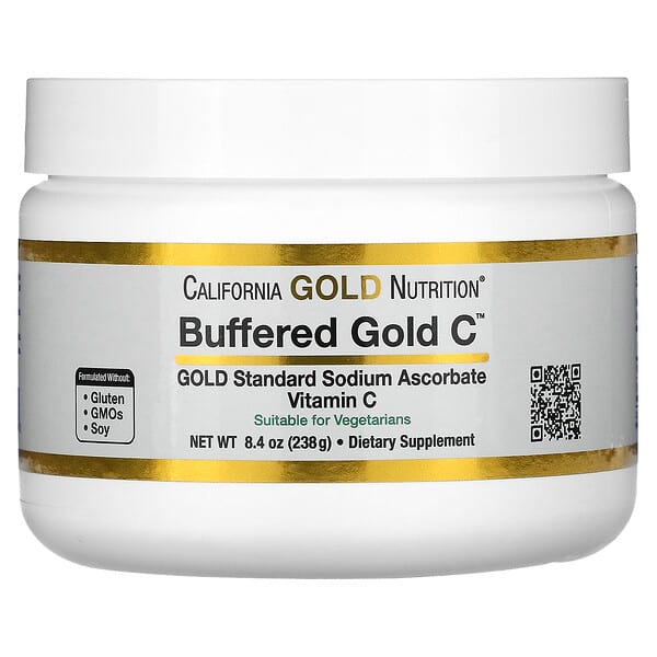 California Gold Nutrition, Gold C المخفف، مسحوق فيتامين ج غير حمضي، أسكوربات الصوديوم، 8.40 أونصة (238 جم)