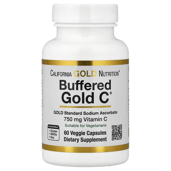 Buffered Gold C®, GOLD Standard Sodium Ascorbate (Vitamin C), 60 Veggie Capsules