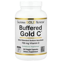 California Gold Nutrition, Buffered Gold C®, GOLD Standard Sodium Ascorbate (Vitamin C), gepuffertes Vitamin C, Natriumascorbat (Vitamin C) in Gold-Standard-Qualität, 240 pflanzliche Kapseln