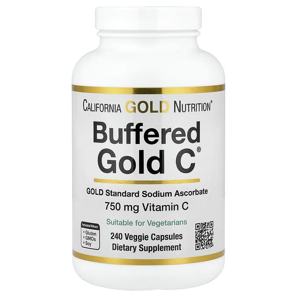 Buffered Gold C™, GOLD Standard Sodium Ascorbate (Vitamin C), 240 Veggie Capsules