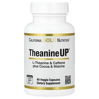 California Gold Nutrition, TheanineUP®, L-Theanine & Caffeine Plus Cocoa and Matcha, 60 Veggie Capsules