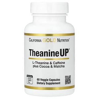 California Gold Nutrition, TheanineUP™, l-테아닌, 카페인 + 코코아 및 말차, 베지 캡슐 60정