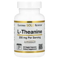 California Gold Nutrition, L-теанин, с AlphaWave®, 200 мг, 60 растительных капсул