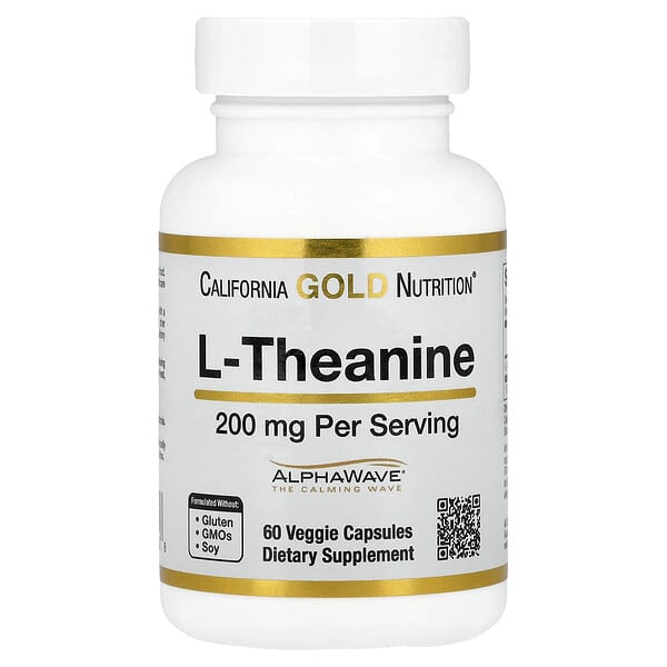 L-テアニン、AlphaWave®、200mg、ベジカプセル60粒