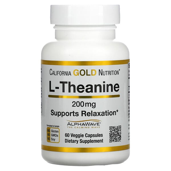 California Gold Nutrition, L-Theanine, 200 mg, 60 Veggie Capsules