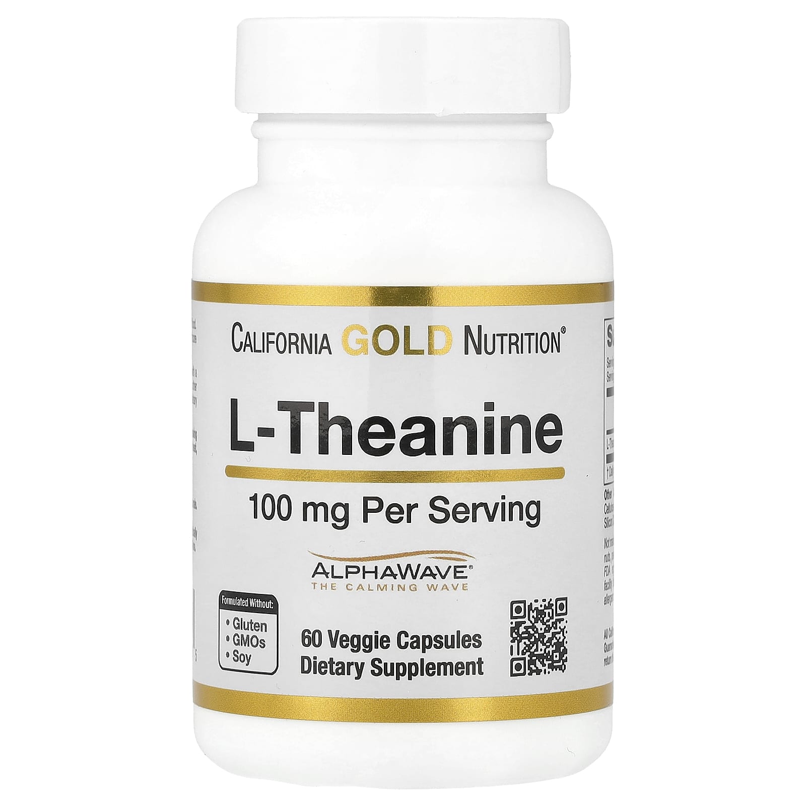 L-Theanine, Featuring AlphaWave®, 100 mg, 60 Veggie Capsules