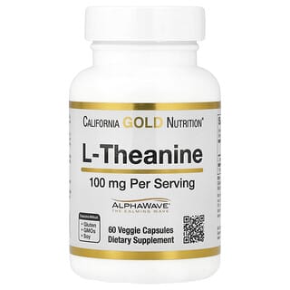 California Gold Nutrition, L-Theanine, Featuring AlphaWave®, 100 mg, 60 Veggie Capsules