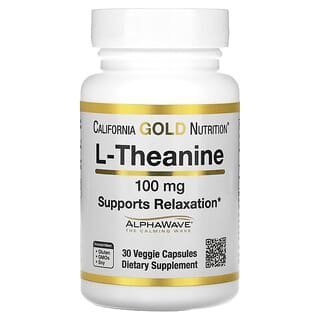 California Gold Nutrition, L-теанин, с AlphaWave, 100 мг, 30 растительных капсул