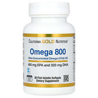 California Gold Nutrition, Omega 800 Ultra-Concentrated Omega-3 Fish Oil, kd-pur Triglyceride Form, 1,000 mg, 30 Fish Gelatin Softgels