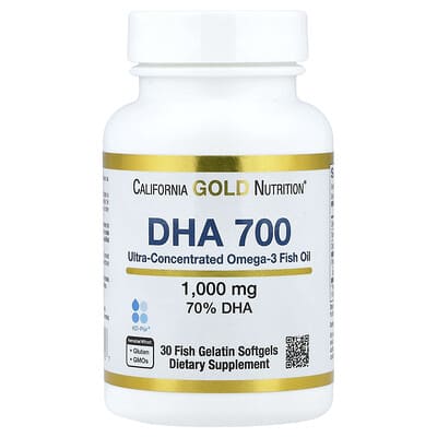 California Gold Nutrition, DHA 700 Fish Oil, Ultra-Concentrated, 1,000 mg, 30 Fish Gelatin Softgels California Gold Nutrition, DHA 700 Fish Oil, Ultra-Concentrated, 1,000 mg, 30 Fish Gelatin Softgels
