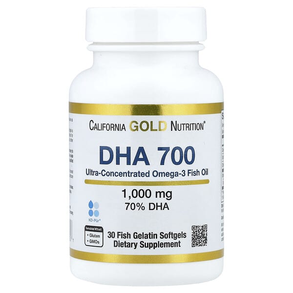 California Gold Nutrition, DHA700 魚油，超濃縮，1,000 毫克，30 粒魚明膠軟凝膠