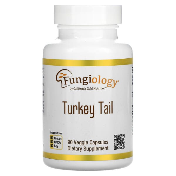California Gold Nutrition‏, Fungiology, פטריית קוריולוס בעלת ספקטרום מלא, 90 כמוסות צמחיות