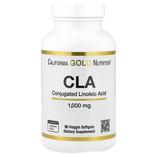 California Gold Nutrition, CLA, Clarinol, Ácido linoleico conjugado, 1000 mg, 90 cápsulas blandas