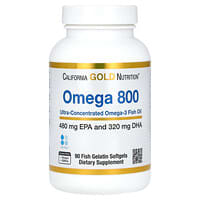 California Gold Nutrition, Huile de poisson ultraconcentrée en oméga-3 Omega 800, Forme kd-pur triglycéride, 1000 mg, 90 capsules à enveloppe molle à base de gélatine de poisson