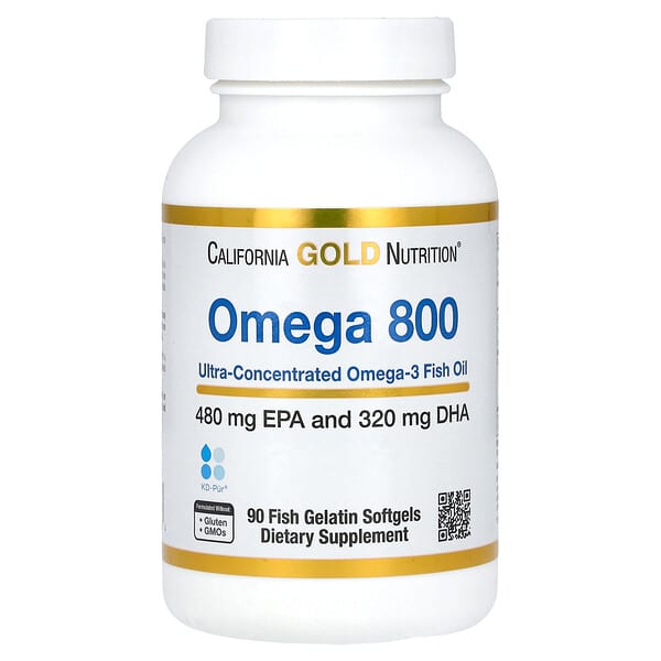 California Gold Nutrition, Omega 800 醫級魚油，KD-Pur 甘油三酯形式，1,000 毫克，90 粒魚明膠軟凝膠