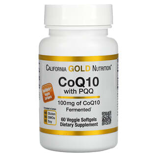 California Gold Nutrition, الإنزيم المساعد Q10 مع بيرولوكينولين كينون ملح ثنائي الصوديوم، 100 ملجم، 60 كبسولة هلامية نباتية