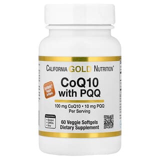 California Gold Nutrition, CoQ10 con PQQ, Ubiquinona verificada por la Farmacopea de EE. UU. (USP), Cápsulas blandas vegetales de tapioca con lecitina de girasol, 100 mg, 60 cápsulas blandas vegetales