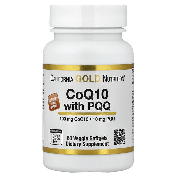 CoQ10 with PQQ, Ubiquinone USP, Tapioca Veggie Softgel with Sunflower Lecithin, 100 mg, 60 Veggie Softgel