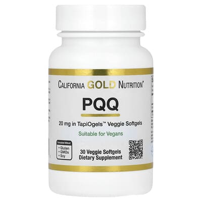 CaliforniaGoldNutrition,піролохінолінхінон,20мг,30рослиннихкапсул