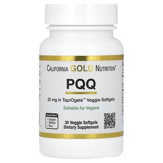 California Gold Nutrition, PQQ, 20 mg, 30 cápsulas blandas vegetales