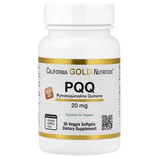 California Gold Nutrition, пирролохинолинхинон, 20 мг, 30 растительных капсул