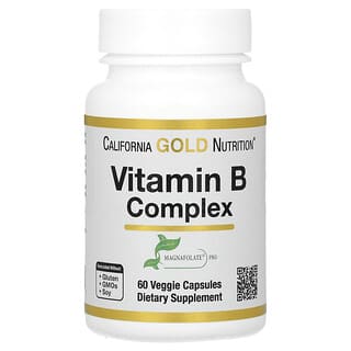 California Gold Nutrition, ビタミンB複合体、必須ビタミンB複合体、ベジカプセル60粒
